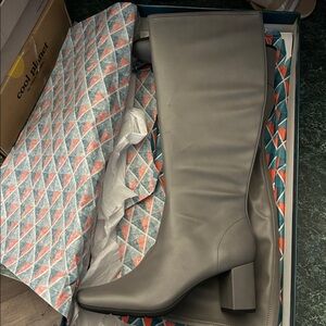 AEROSOLES Comfortable Women's Tall Shaft Boot in Grey Faux Leather